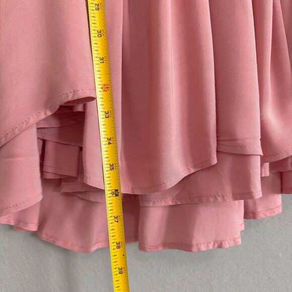 Romeo and Juliet Couture Rose Tan Swing Cutaway Trapeze Mini Dress Tunic Sz Med - Picture 8 of 12